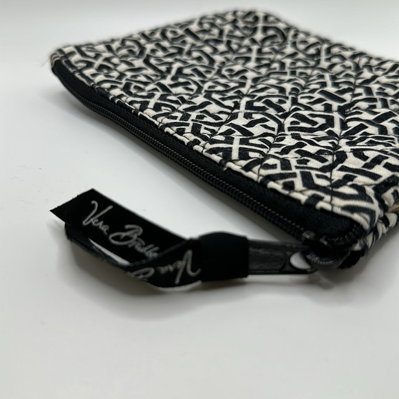 Vera Bradley black white geometric plastic lined make up small travel bag - Picture 5 of 6